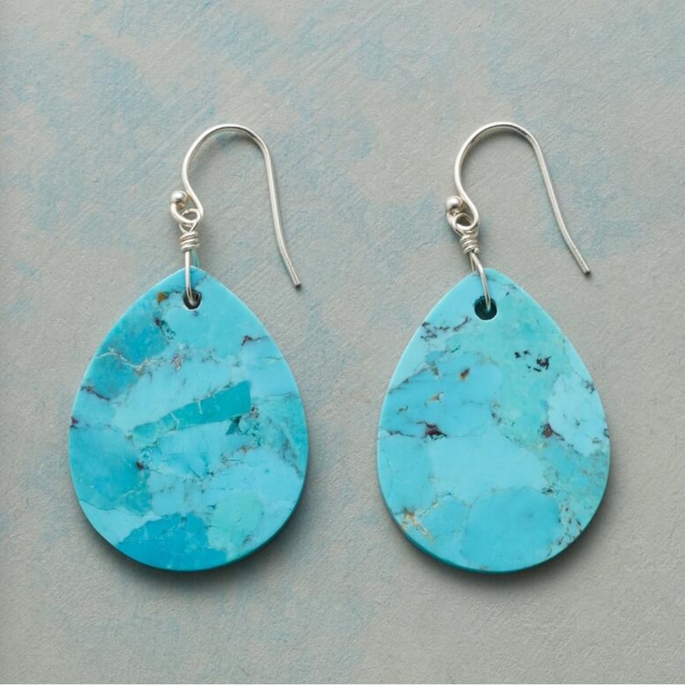 Sundance Turquoise Tear Sterling Silver Earrings